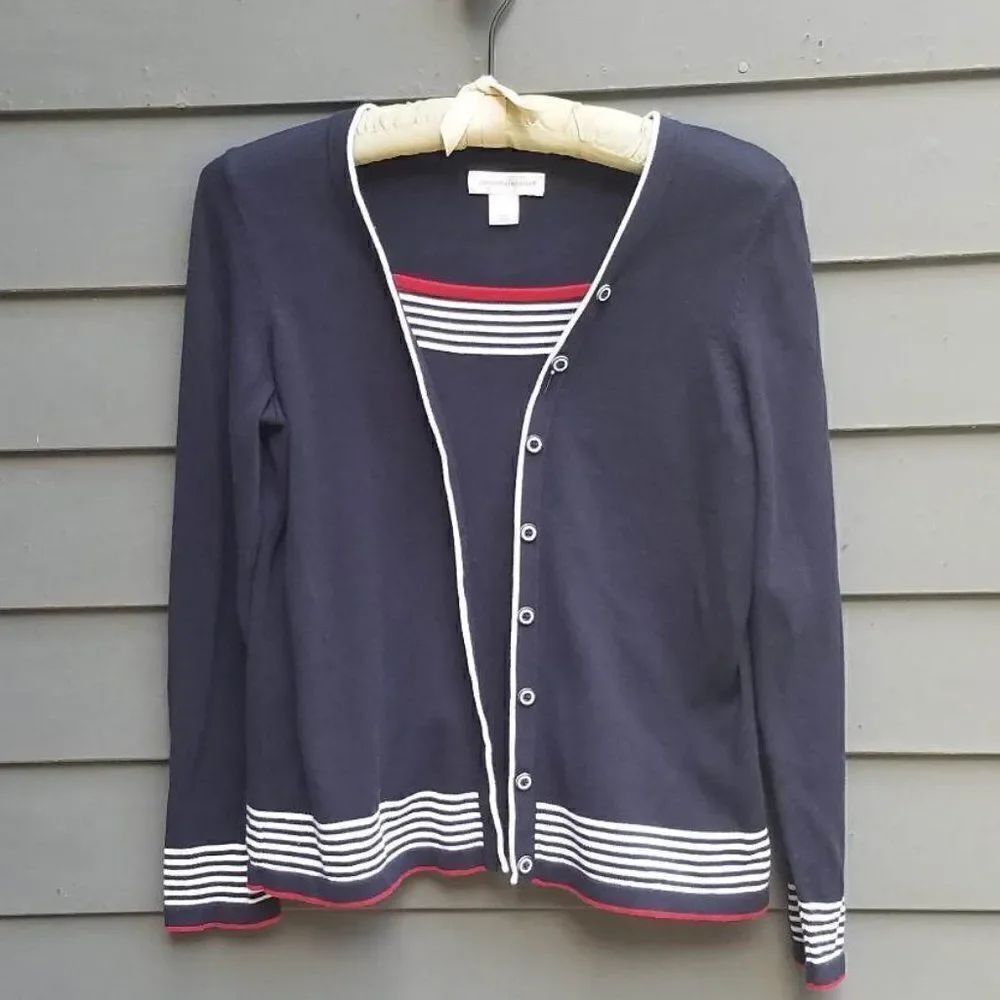 Christopher & Banks Nautical Cotton Pullover Top Size Medium